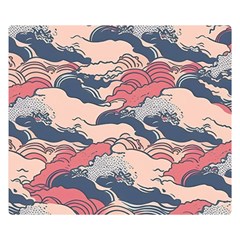 Waves Ocean Sea Water Pattern Rough Seas Two Sides Premium Plush Fleece Blanket (small)