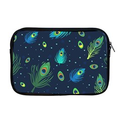 Blue Background Pattern Feather Peacock Apple Macbook Pro 17  Zipper Case