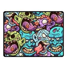 Zombie Heads Pattern Fleece Blanket (small)
