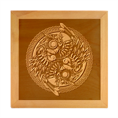 Yin-yang-owl-doodle-ornament-illustration Wood Photo Frame Cube