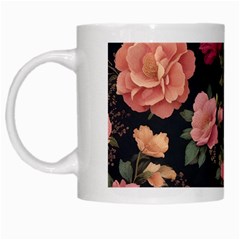 Flower Pattern White Mug