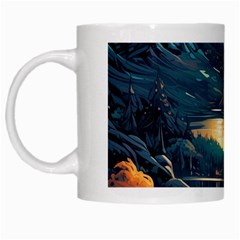 Forest River Night Evening Moon White Mug