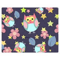 Owl-stars-pattern-background Two Sides Premium Plush Fleece Blanket (medium)