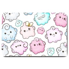 Cute-doodle-cartoon-seamless-pattern Large Doormat