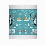 Personalized Xmas Penguin Name White Mug Center