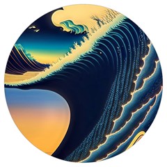 Japanese Japan Waves Sea Ocean Round Trivet