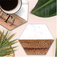 Pattern Abstract Runes Graphic Marble Wood Coaster (hexagon) 
