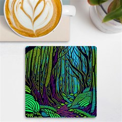 Spectral Forest Nature Uv Print Square Tile Coaster 