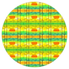 Birds-beach-sun-abstract-pattern Round Trivet