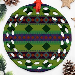Background-batik 01 Round Filigree Ornament (two Sides)