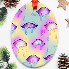 Ahegao, Anime, Pink Ornament (oval)