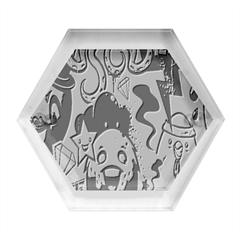 Cartoon Graffiti, Art, Black, Colorful, Wallpaper Hexagon Wood Jewelry Box