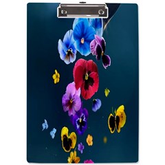Falling Flowers, Art, Coffee Cup, Colorful, Creative, Cup A4 Acrylic Clipboard