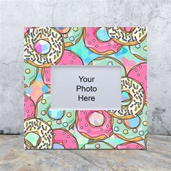 Donut Pattern Texture Colorful Sweet White Box Photo Frame 4  X 6 