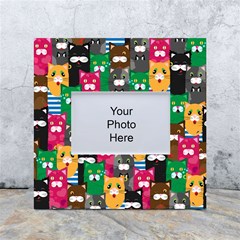 Cats Funny Colorful Pattern Texture White Box Photo Frame 4  X 6 