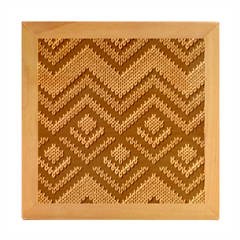 Pattern Knitting Texture Wood Photo Frame Cube
