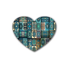 Texture, Pattern, Abstract, Colorful, Digital Art Rubber Coaster (heart)