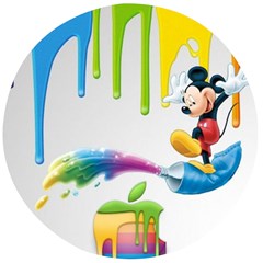 Mickey Mouse, Apple Iphone, Disney, Logo Wooden Bottle Opener (round)
