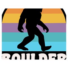 Boulder T- Shirt Boulder Colorado Bigfoot Sasquatch Hiking Camping T- Shirt Two Sides Premium Plush Fleece Blanket (medium)