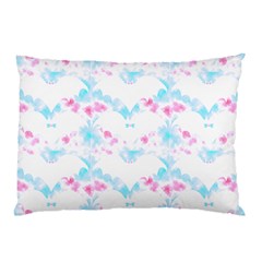 Bat Pattern T- Shirt Bats And Bows Blue Pink T- Shirt Pillow Case