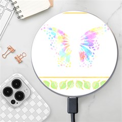 Butterfly Art T- Shirtbutterfly T- Shirt Wireless Fast Charger(white)