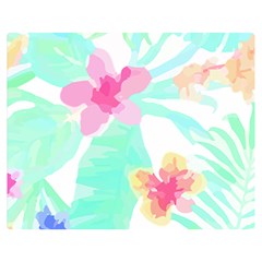 Hawaii T- Shirt Hawaii Flower Pattern T- Shirt Two Sides Premium Plush Fleece Blanket (medium)