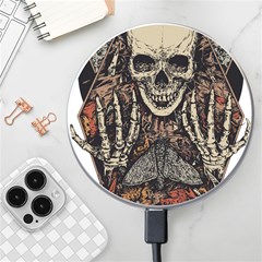 Gray And Multicolored Skeleton Illustration Wireless Fast Charger(white)