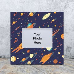Space Galaxy Planet Universe Stars Night Fantasy White Box Photo Frame 4  X 6 