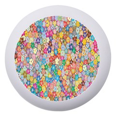 Monotype Art Pattern Leaves Colored Autumn Dento Box With Mirror