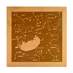 Realistic-night-sky-poster-with-constellations Wood Photo Frame Cube