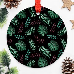 Tropical Leaves Pattern Ornament (round)