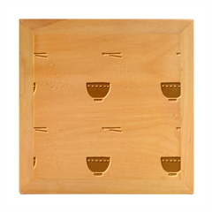 Doodle Yakisoba Seamless Pattern Wood Photo Frame Cube