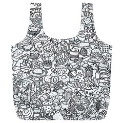Food Doodle Pattern Full Print Recycle Bag (xxxl)