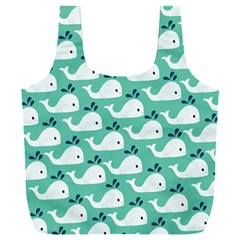 Whale Sea Blue Full Print Recycle Bag (xxxl)