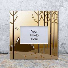 Landscape Trees Wallpaper Mountains White Box Photo Frame 4  X 6 