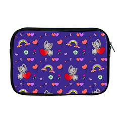 Rabbit Hearts Texture Seamless Pattern Apple Macbook Pro 17  Zipper Case