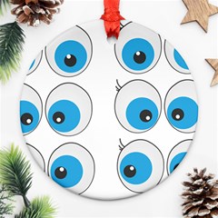 Eyes Comic Cartoon Fun Funny Toon Ornament (round)