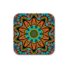 Color Abstract Pattern Structure Rubber Coaster (square)