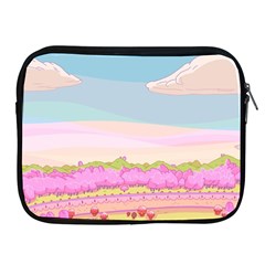 Pink And White Forest Illustration Adventure Time Cartoon Apple Ipad 2/3/4 Zipper Cases