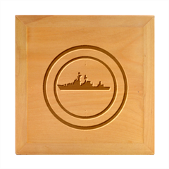 Ship Target Destroyer Warship Wood Photo Frame Cube