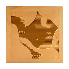 Abstract Classic Blue Background Wood Photo Frame Cube
