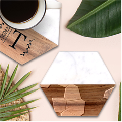 Mosaic Structure Background Tile Marble Wood Coaster (hexagon) 