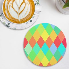 Low Poly Triangles Uv Print Round Tile Coaster