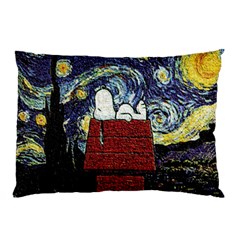 Cartoon Dog House Van Gogh Pillow Case