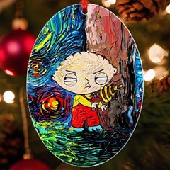 Cartoon Starry Night Vincent Van Gogh Uv Print Acrylic Ornament Oval