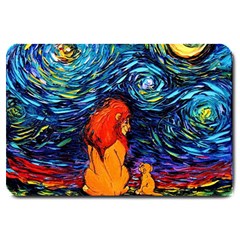 Lion Art Starry Night Van Gogh Large Doormat
