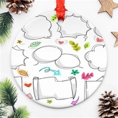 Set Chalk Out Chitchat Scribble Ornament (round)
