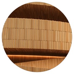 Architecture Art Boxes Brown Round Trivet
