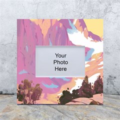 Pink Mountains Grand Canyon Psychedelic Mountain White Box Photo Frame 4  X 6 