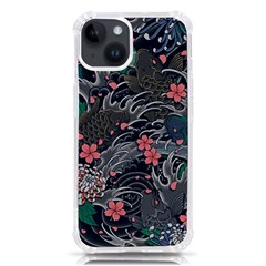 Japanese Wave Koi Illustration Seamless Pattern Iphone 14 Tpu Uv Print Case